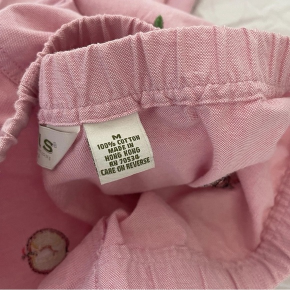 Orvis Women’s Sz Medium Men 32x30 Pink Fruit Embroidered Casual Chino Deck Pant - Picture 4 of 7